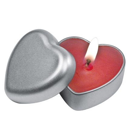 Herzkerze im Metalldöschen Heart