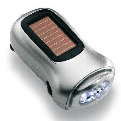 Taschenlampe mit Solar- und Dynamobetrieb