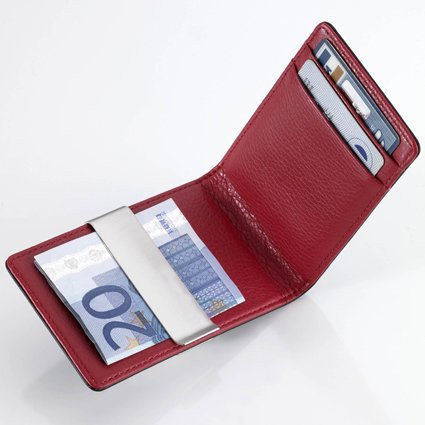 Kreditkartenetui mit Geldscheinklammer