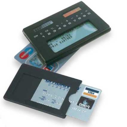 Kartenhalter mit Taschenrechner