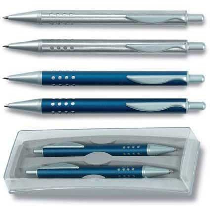 Kugelschreiber-Set 2-teilig blau-silber