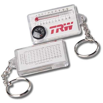 Schlüsselanhänger mit Kompass und Thermometer