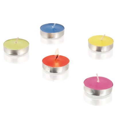 Kerzen Set mit farbigen Teelichtern