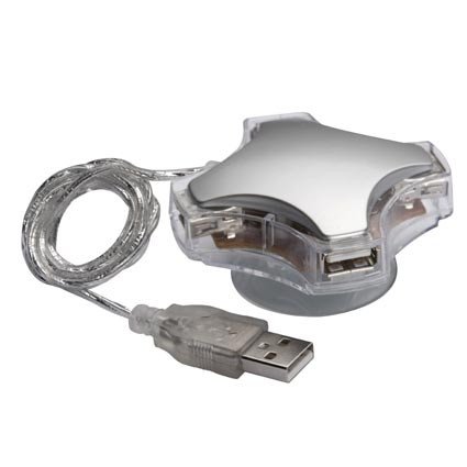 4 Port USB Hub mit Saugnapf