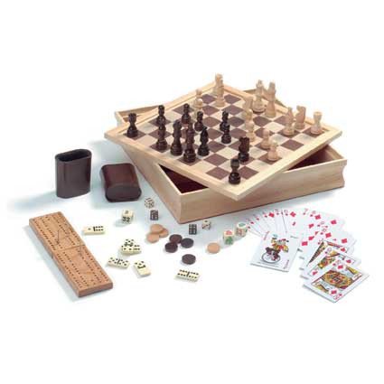 Holzspiel mit 7 Spielen