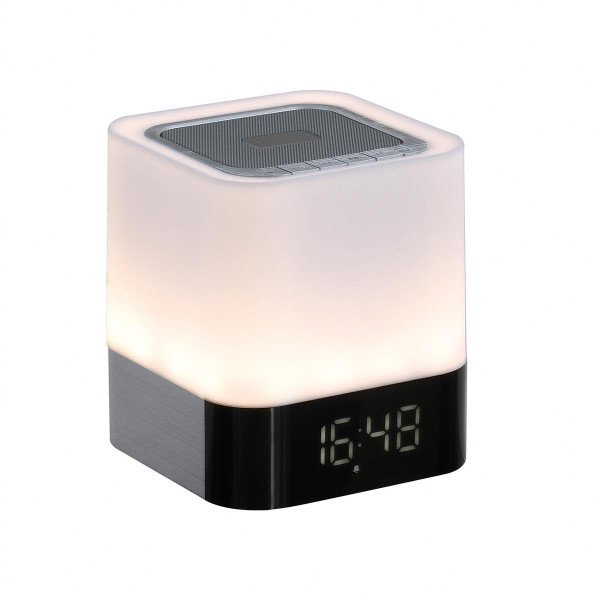 Nachttisch-Lampe mit digitaler Uhr und Lautsprecher
