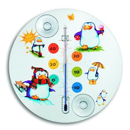 Pinguin Fensterthermometer