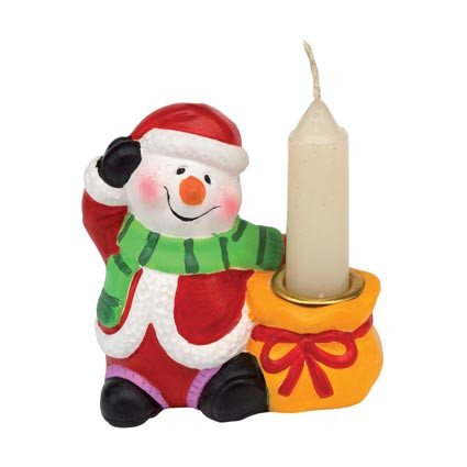 Kerzenhalter Weihnachts-Schneemann