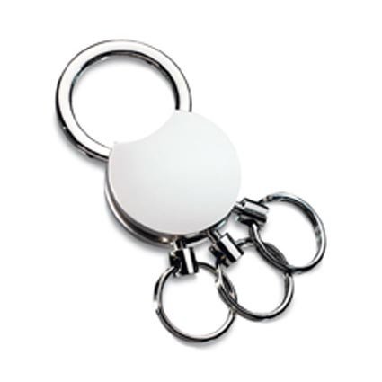 Schlüsselanhänger rund aus Metall mit 4 Ringen