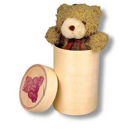Teddybär in Holzdose