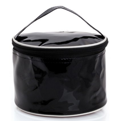 Runde Kosmetiktasche in Lackoptik