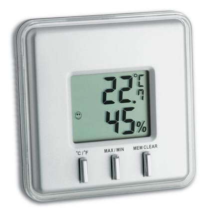 Digitales Thermo-Hygrometer in silber