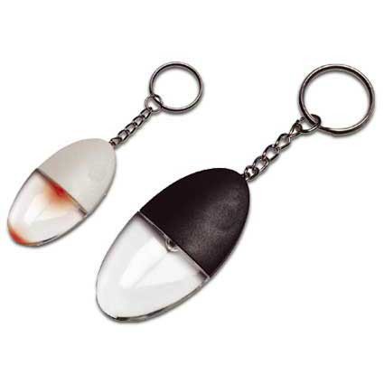 Schlüsselanhänger oval mit Lampe und Lupe