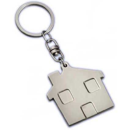 Schlüsselanhänger mit Haus aus Metall