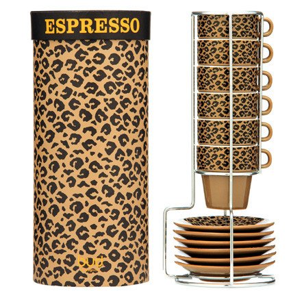 Espressoset in Leoparddesign