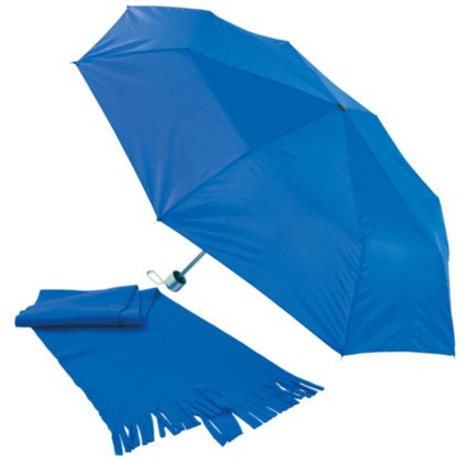 Regenschirm und Schal
