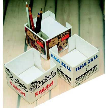 Recycling Kartonbox mit Köcher und Offsetpapier