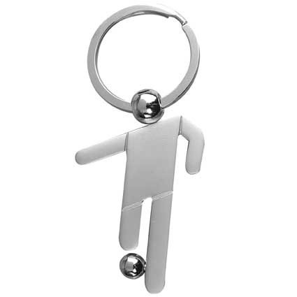 Metall-Schlüsselanhänger mit Fußballer-Figur