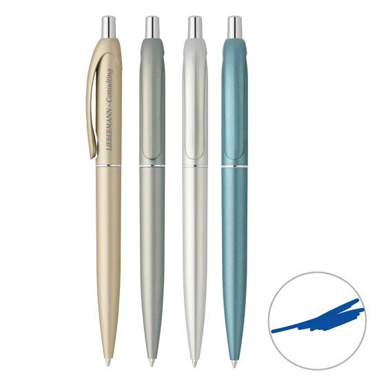 Kunststoffkugelschreiber in Metallic-Farben