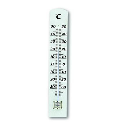 Innenthermometer aus altweiß lasiertem Holz