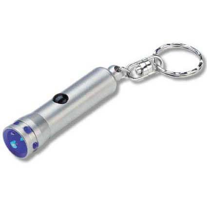 Metall LED-Lämpchen blau mit Schlüsselanhänger