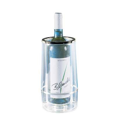 Flaschenkühler aus transparentem Kunststoff