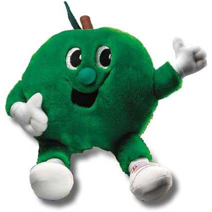 Grüne Plüschfigur