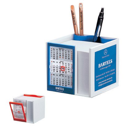 Zettelbox mit Kalender