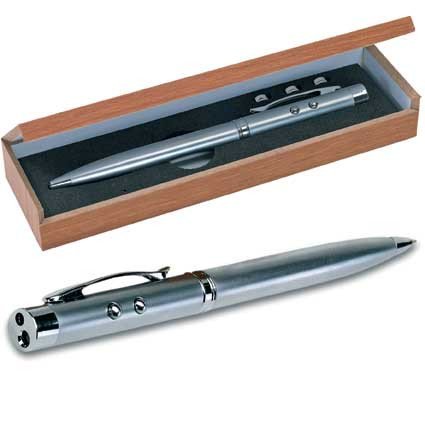 Kugelschreiber mit Laserpointer und Holzetui