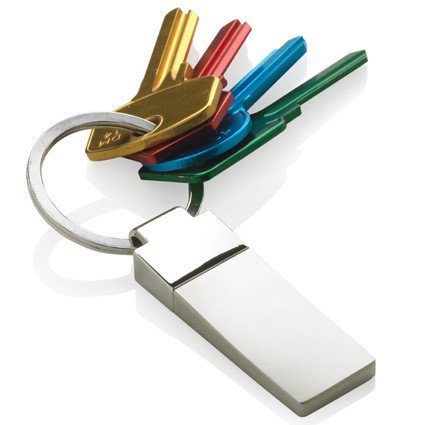 Schlüsselanhänger aus Metall matt mit glänzend