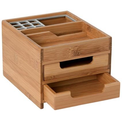 Schreibtischbox M aus Bambus und Alu