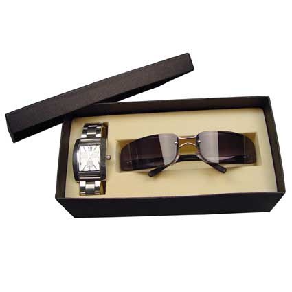 Geschenkbox-Sonnenbrille und Uhr