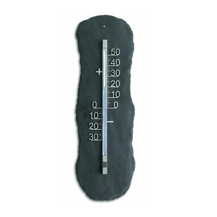 Außenthermometer auf einer Schieferplatte