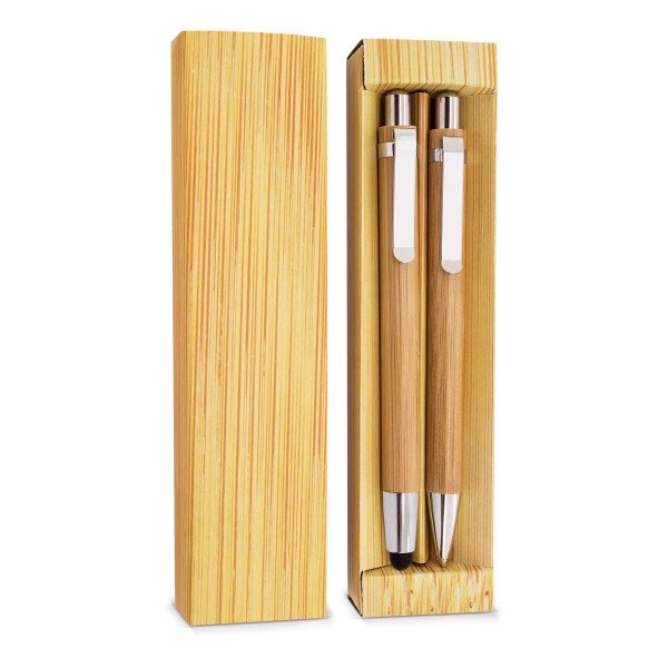 Bambus Kugelschreiber-Minenbleistift Set
