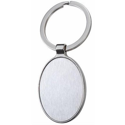 Schlüsselanhänger oval aus Metall